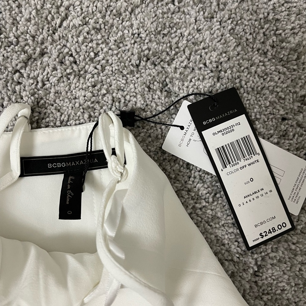 BCBG MaxAzria white asymmetrical cocktail dress - Picture 4 of 7